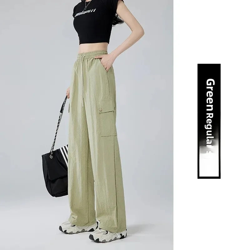 Green High Waist Wide Leg Pants