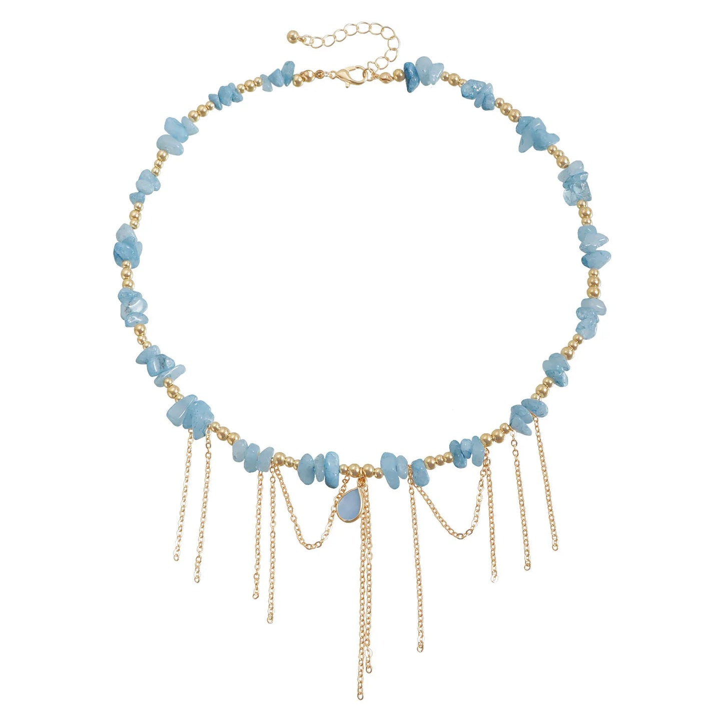 Elegant Droplet Pendant Natural Stone Necklace