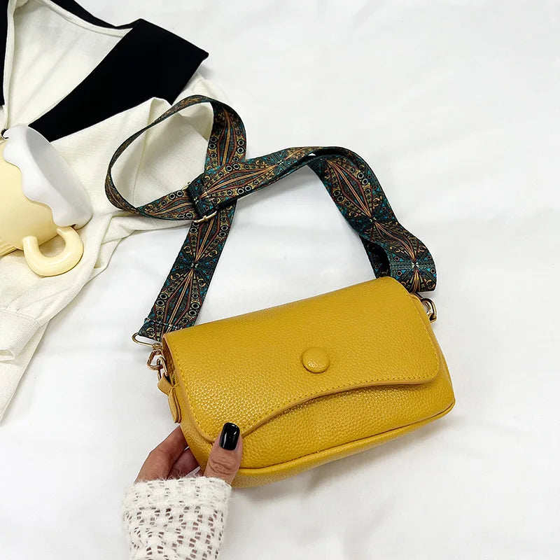 Wide Strap Crossbody Shoulder Bag