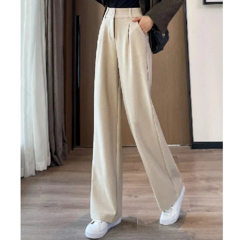 High Waist Straight Trousers