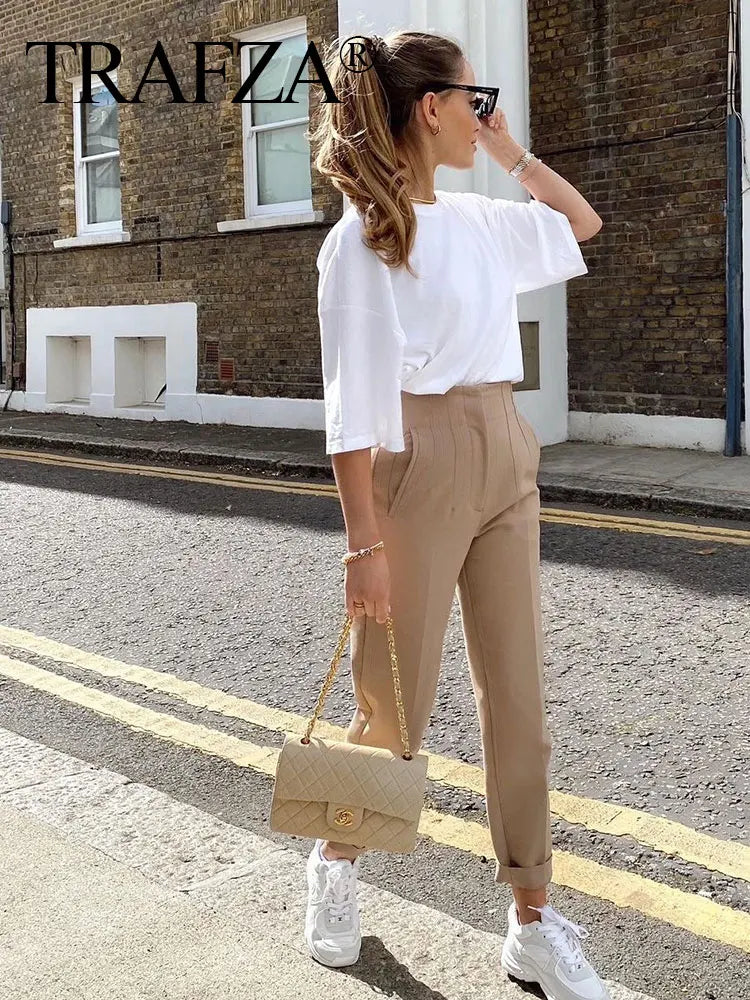 Elegant High Waist Pencil Pants