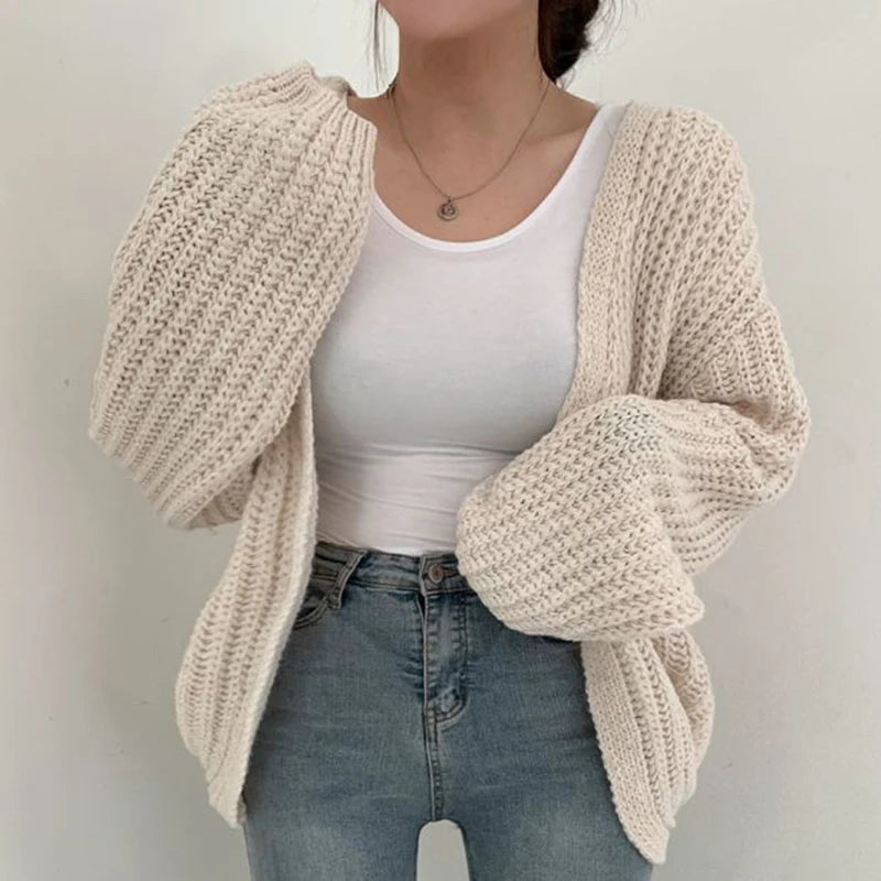 Vintage Harajuku Lantern Sleeve Cardigan