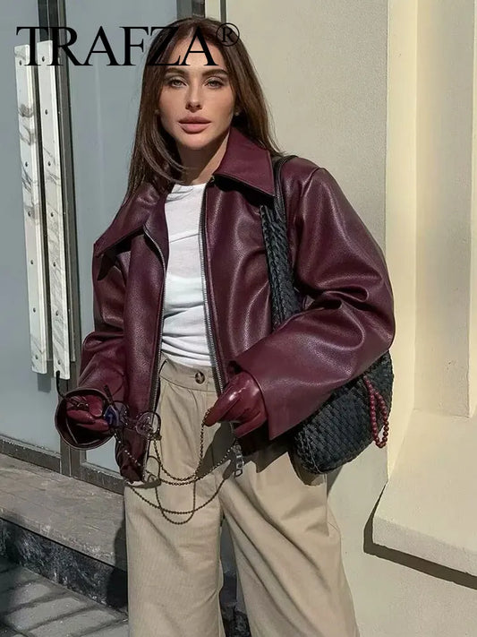 Faux PU Leather Jacket