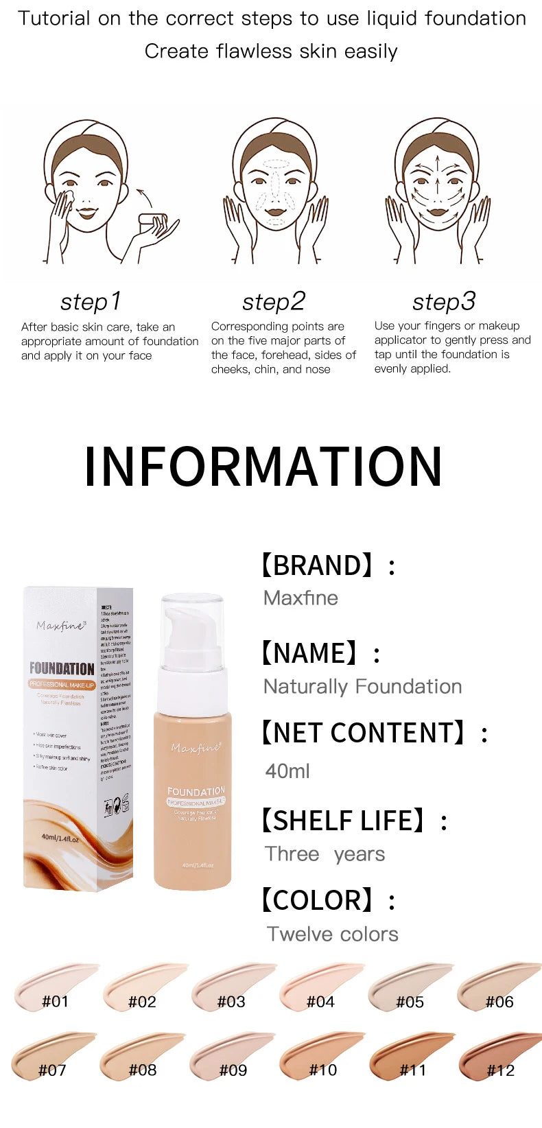 Moisturizing Waterproof Liquid Foundation