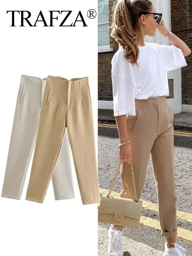 Elegant High Waist Pencil Pants