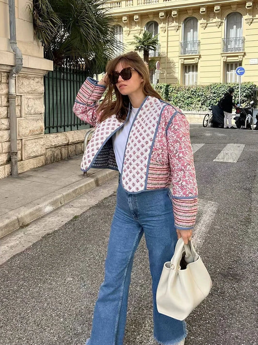 Vintage Flower Quilted Coat