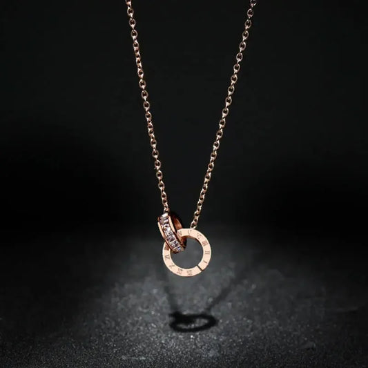 Luxury Roman Numeral Pendant Necklace for Women