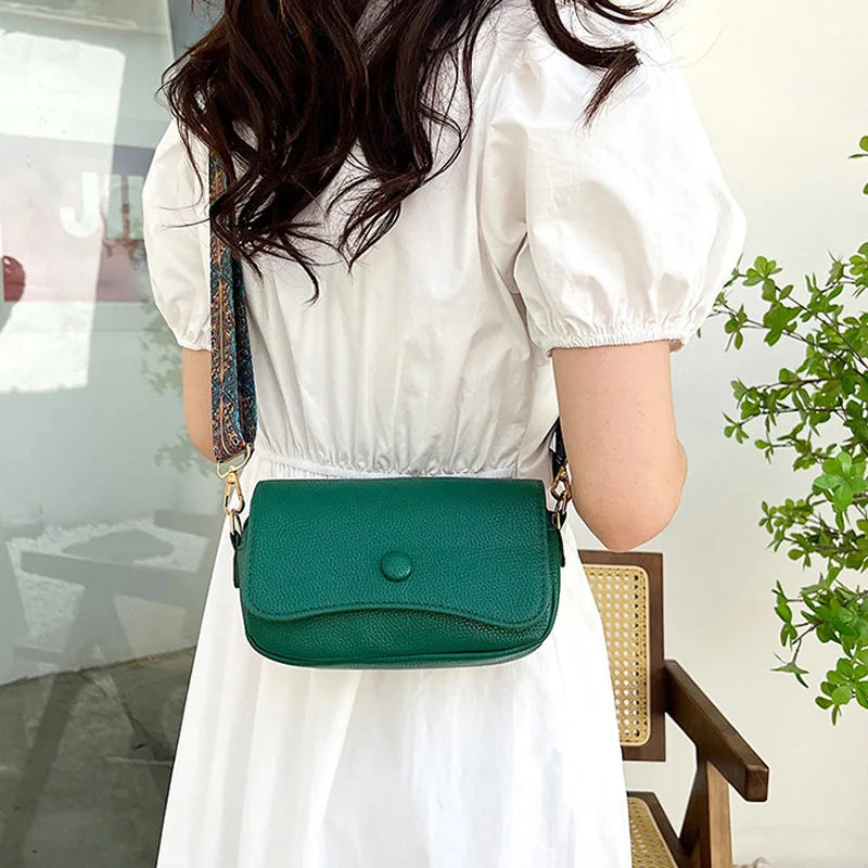 Wide Strap Crossbody Shoulder Bag
