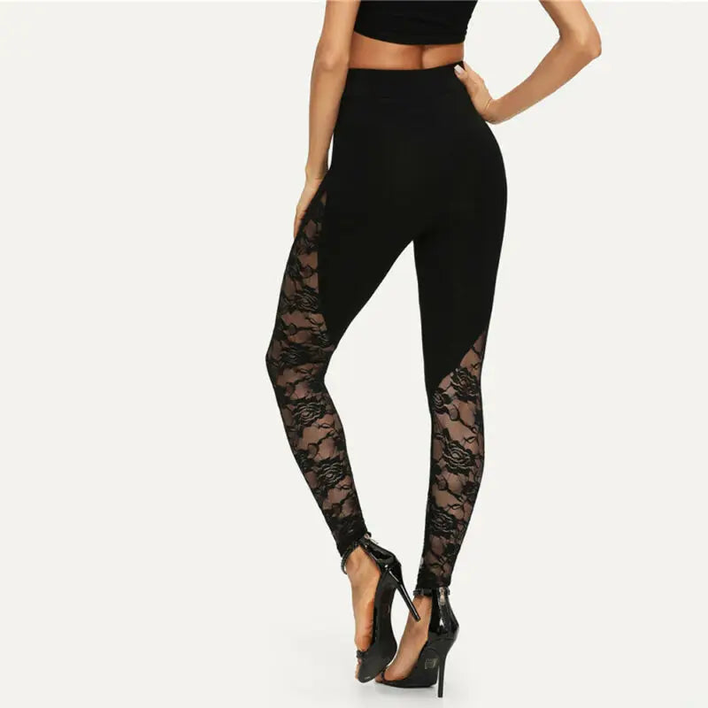 High Waist Black Lace Leggings