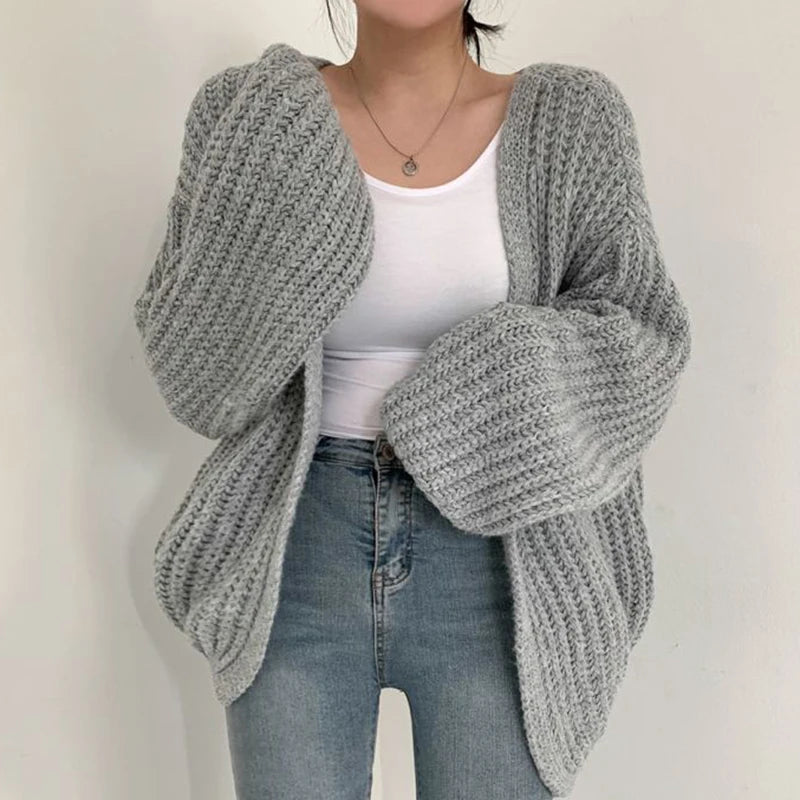 Vintage Harajuku Lantern Sleeve Cardigan
