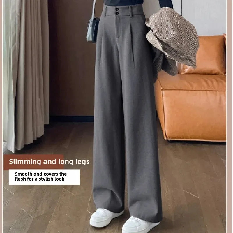High Waist Straight Trousers