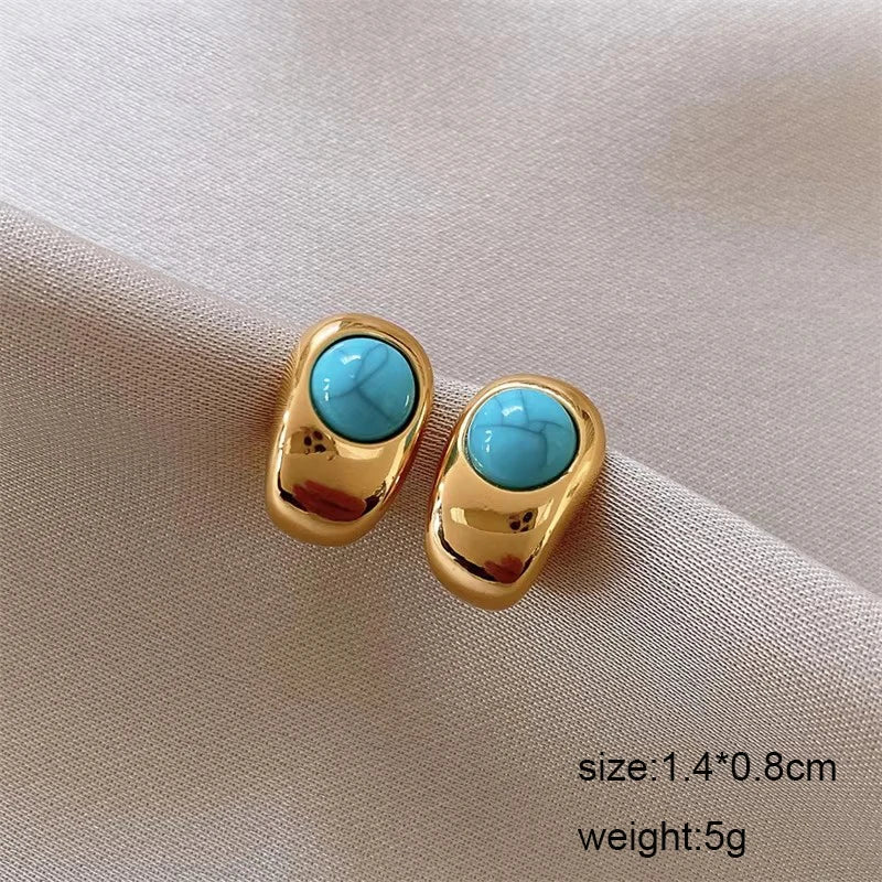 Bohemian Blue Geometric Earrings