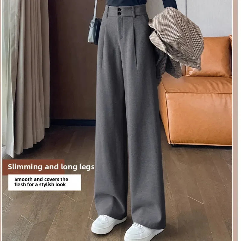 High Waist Straight Trousers