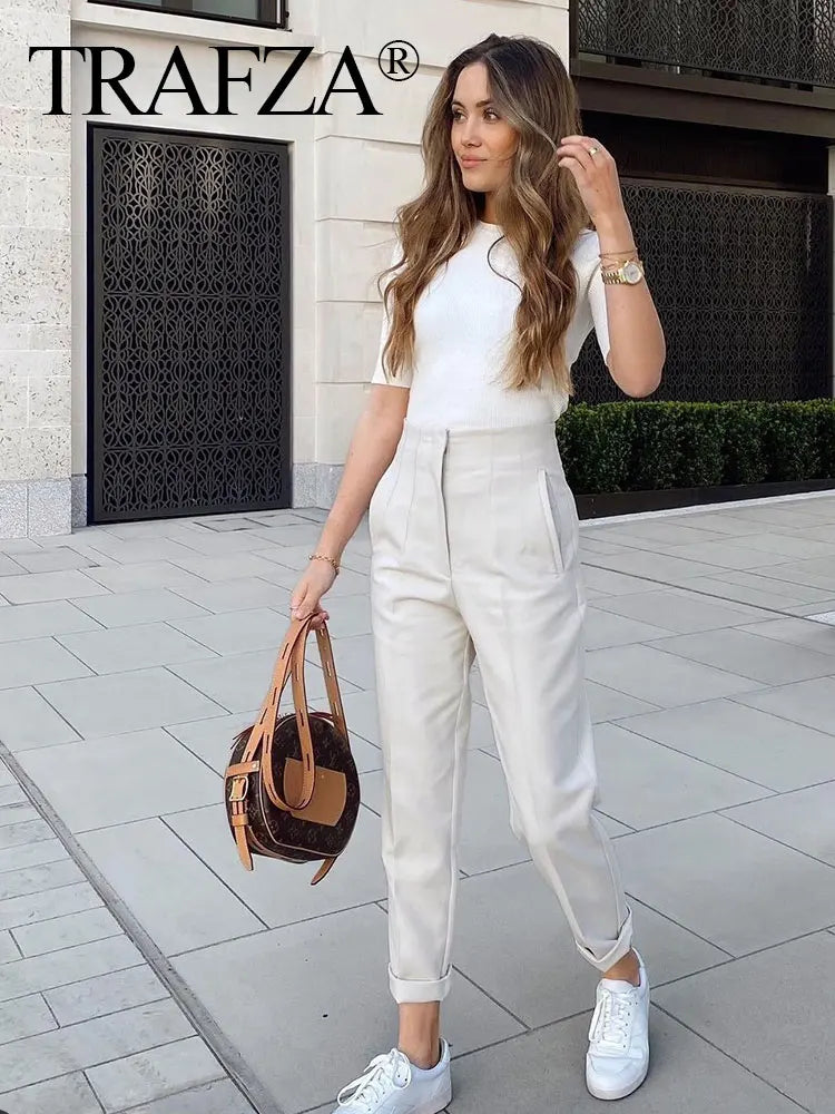 Elegant High Waist Pencil Pants